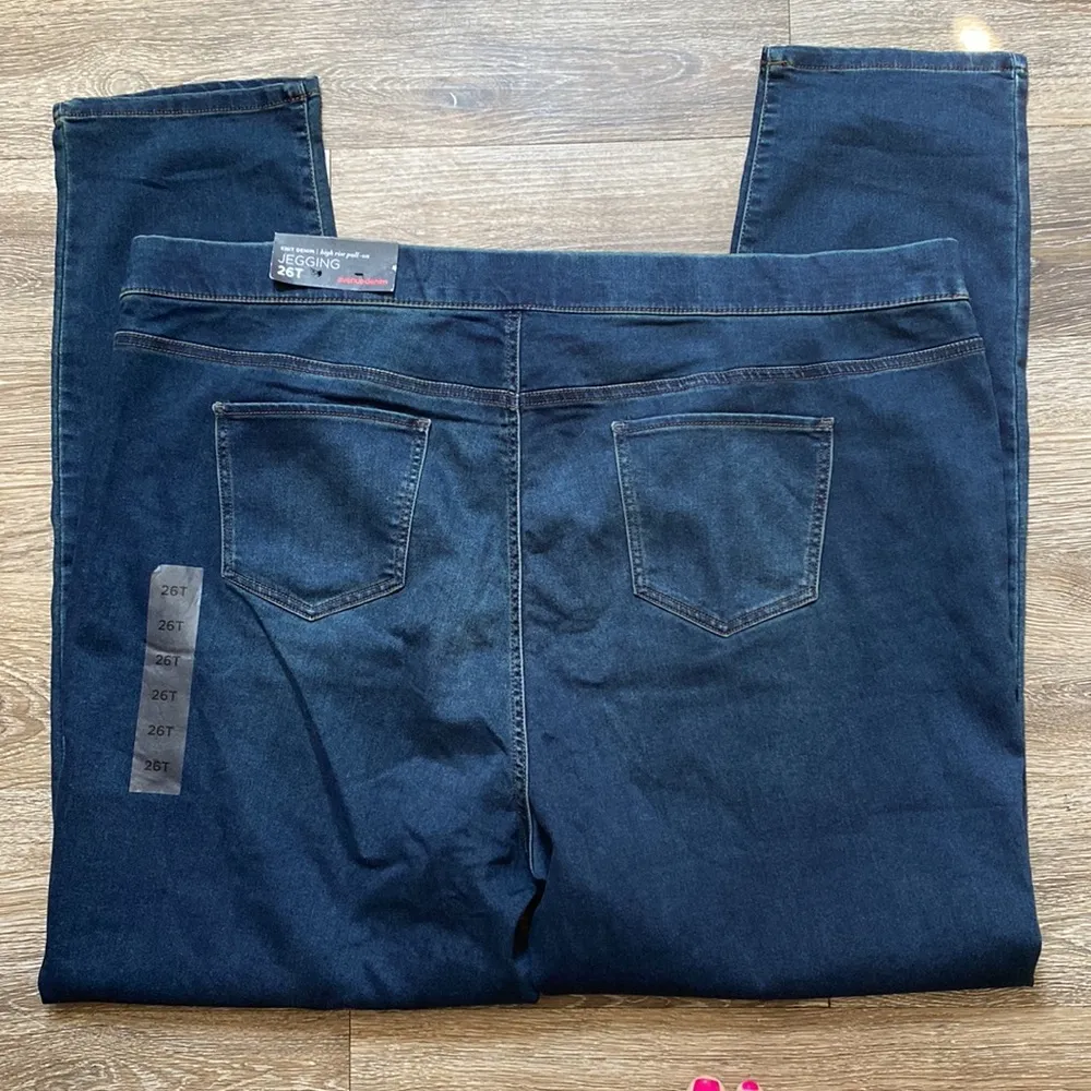 NEW Avenue Denim High Rise Jegging Pull On Jeans 26T Knit Denim Super Soft Blue Size undefined - Image 10