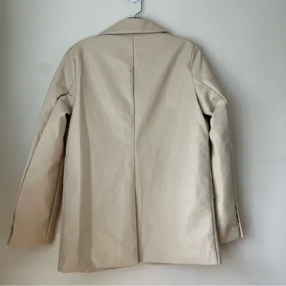 Tallong Cream Faux Leather Blazer S/M - Image 8