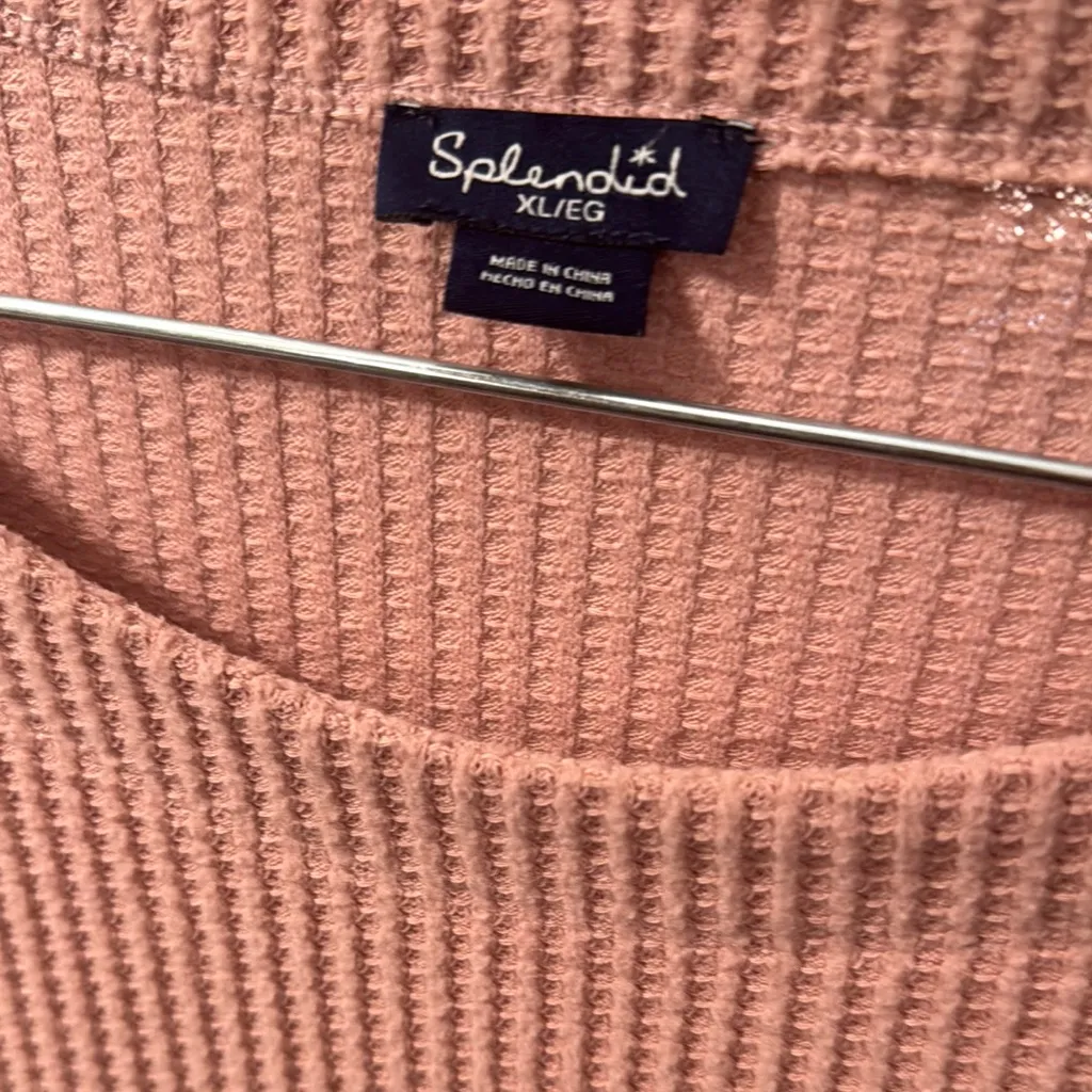 Splendid  Dusty Rose Ribbed Pullover - Image 5