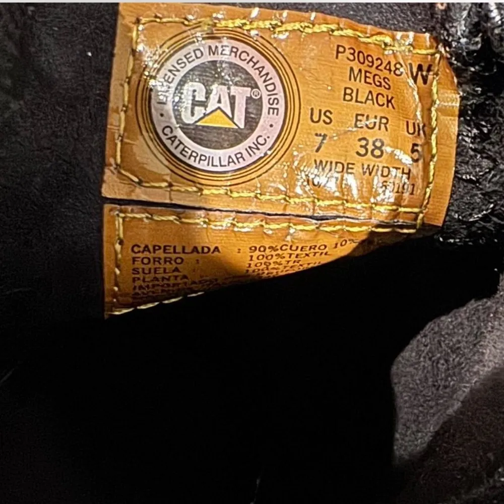 Caterpillar Black Heeled Boots with Chunky Heel - Image 2