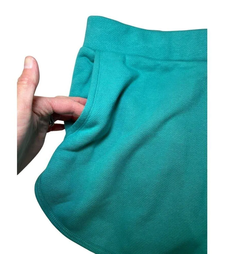 NWT The North Face Women Large Evolution Short Green Aqua Teal Sweatshirt Fabric - Image 3