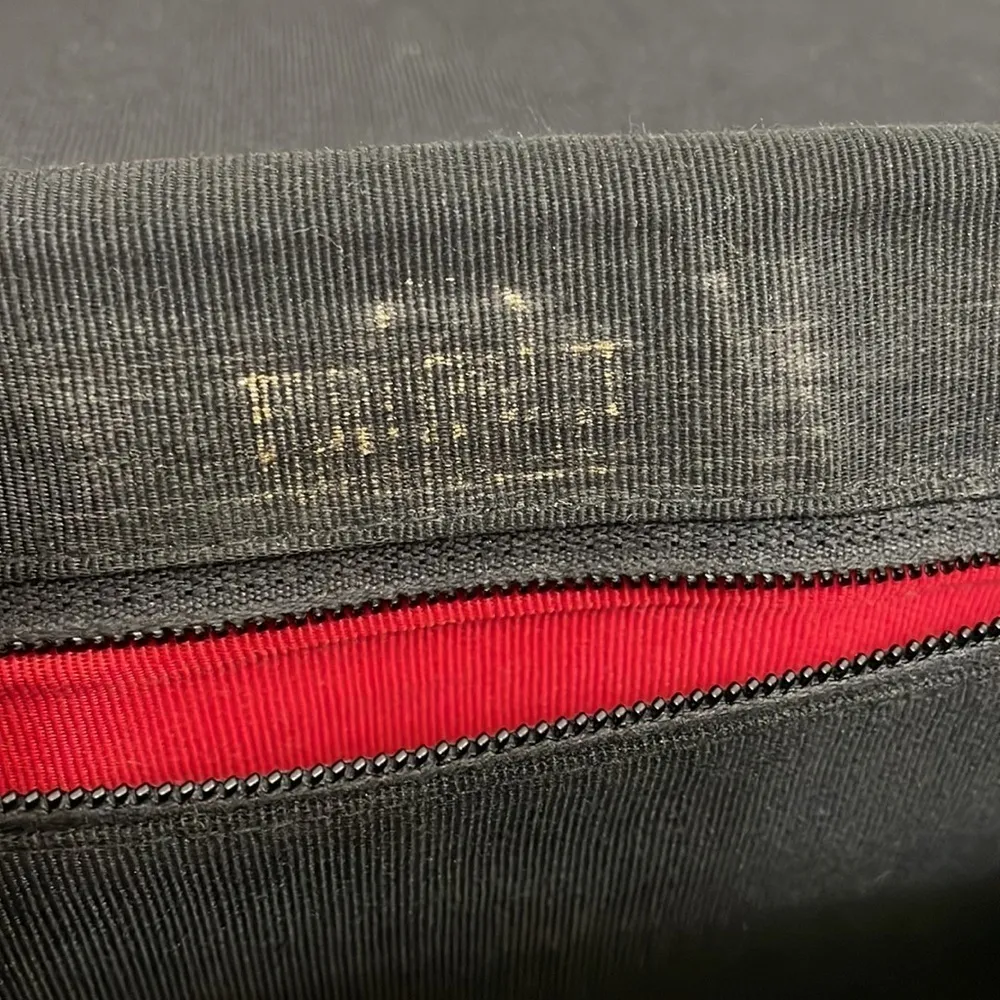 Vintage Black patent vinyl clutch shoulder bag evening formal bow accent - Image 9