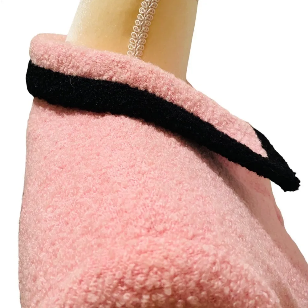 Marvin Richards Pink with black trim teddy jacket. Wool and nylon. Size 6. EUC. - Image 2