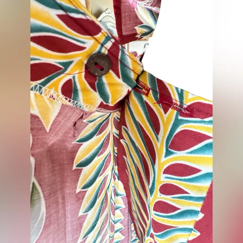 Beautiful Colorful Hilo Hattie The Original Hawaian Shirt & Long Pareo Size M Size M - Image 6