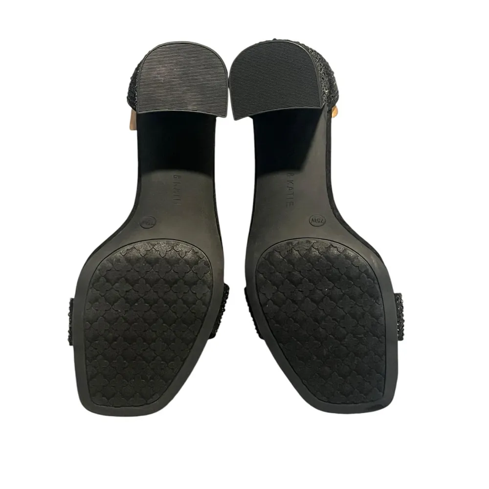 Kelly & Katie Heels Caital XW Size 7.5 Black Wide Block 3.25 Heel Shoe Sparkle - Image 8