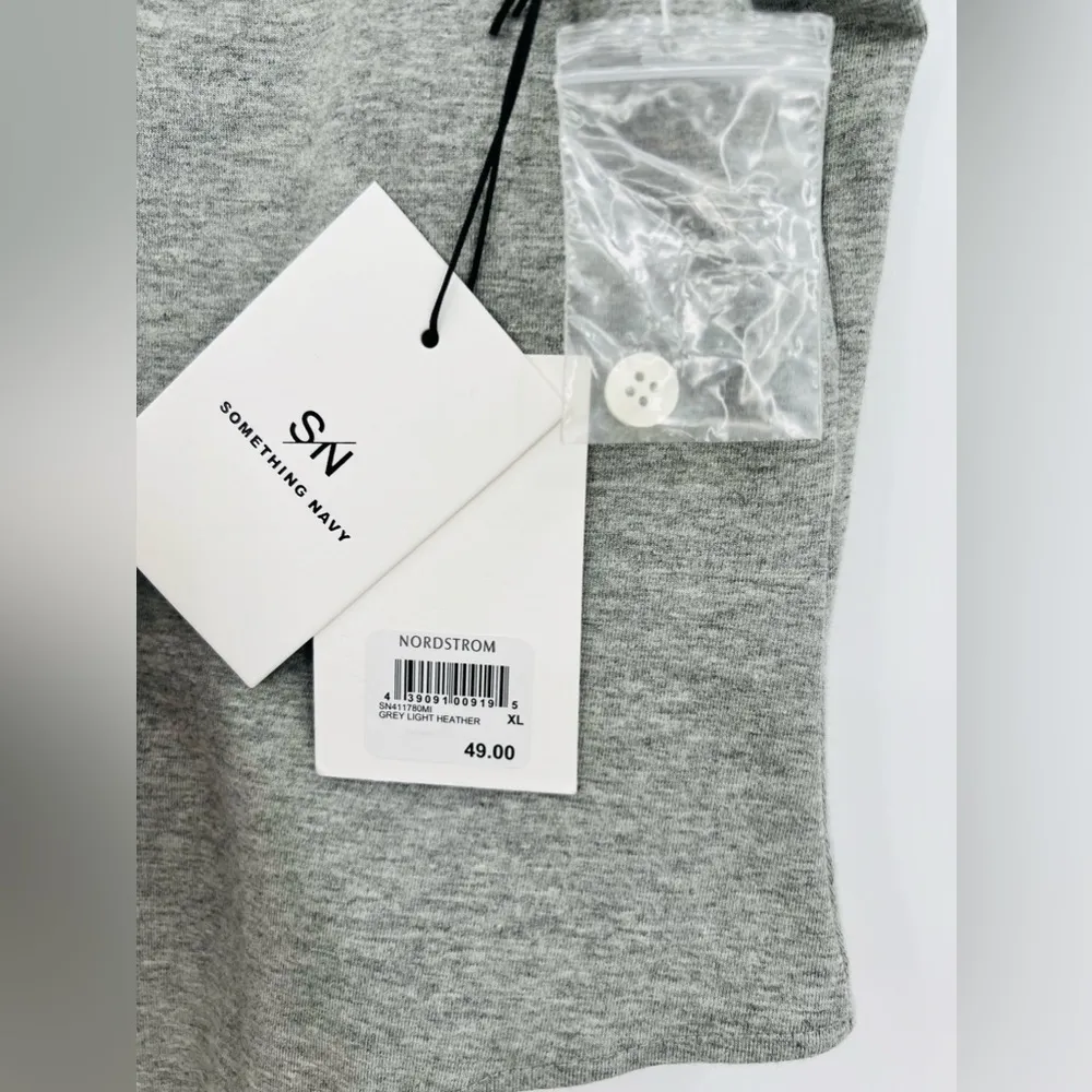 Something Navy 🆕 NWT  Bodysuit Grey Light Heather Top Sleeveless Button Back XL - Image 8