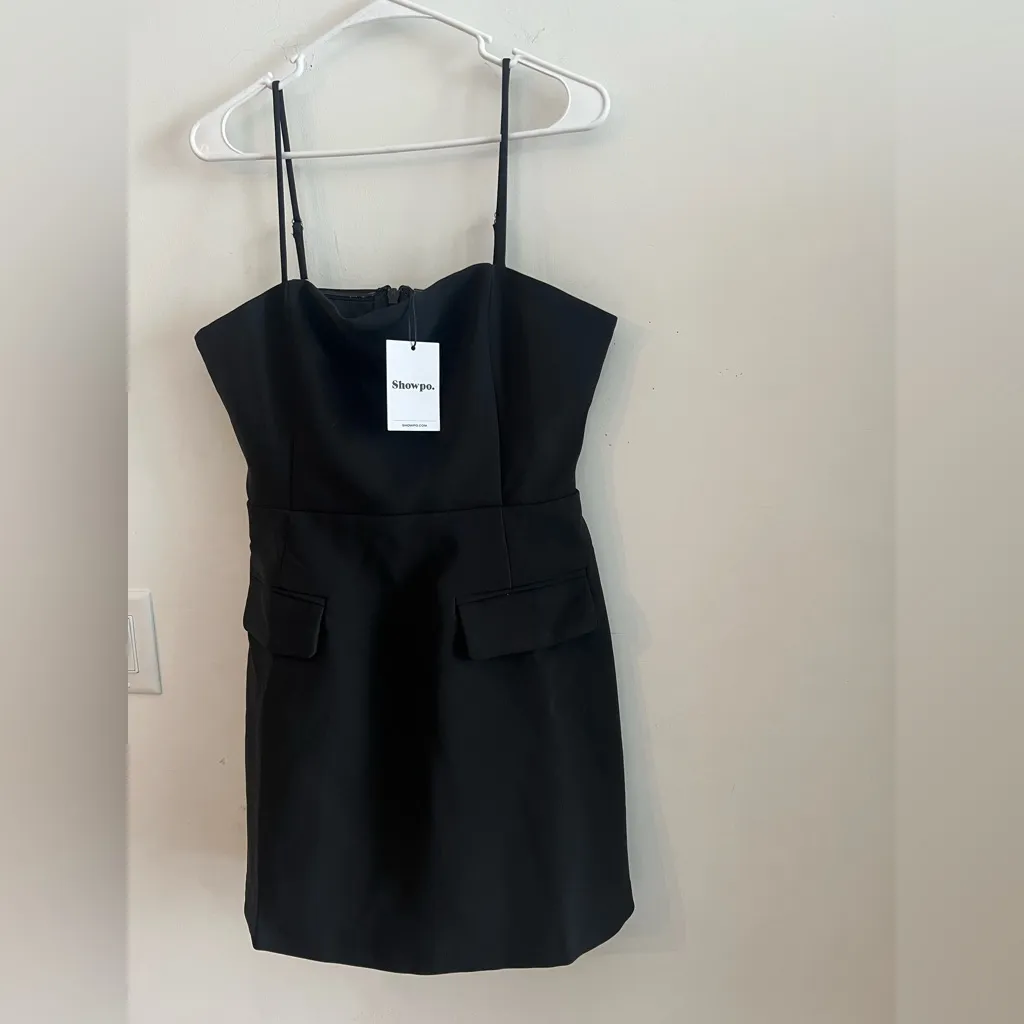 Showpo KATIA MINI DRESS Strappy Corset A Line Dress in Black Size 10 NWT - Image 8