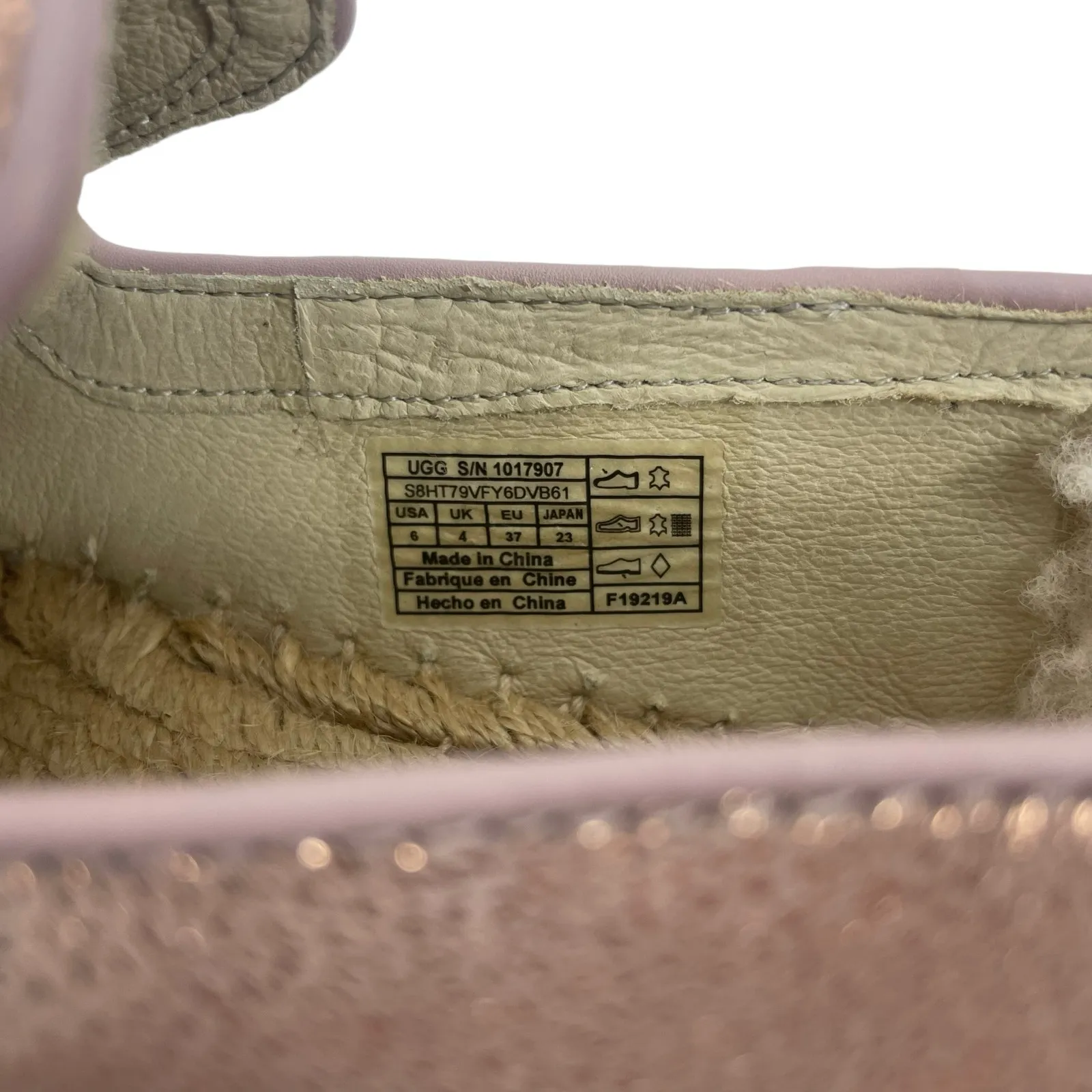 UGG W Sandrinne II Espadrille Flats Slip On Rose Gold Size 6 - Image 11