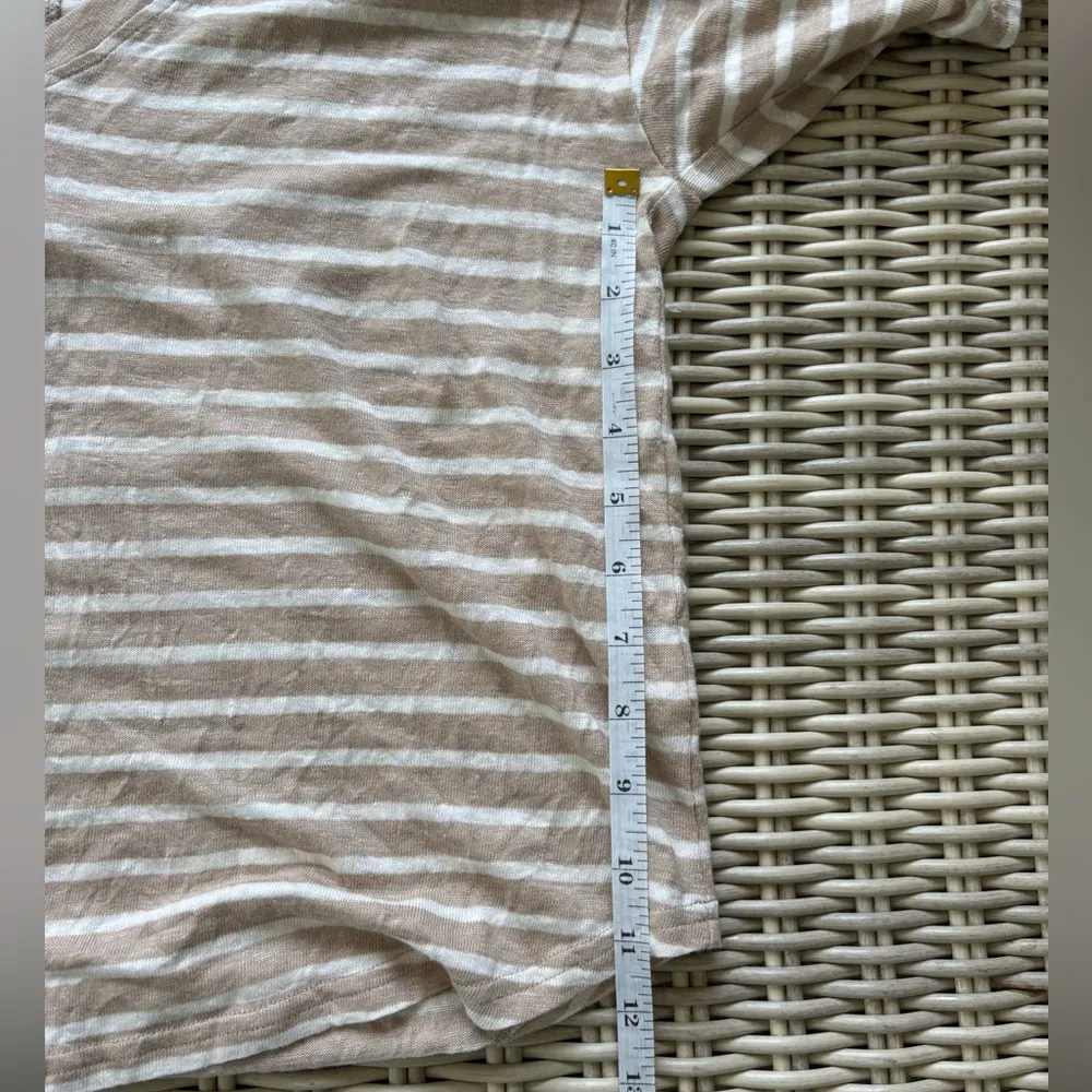 Faherty Oceanside 100% Linen Striped VNeck Top‎ Medium Workwear Boho - Image 8