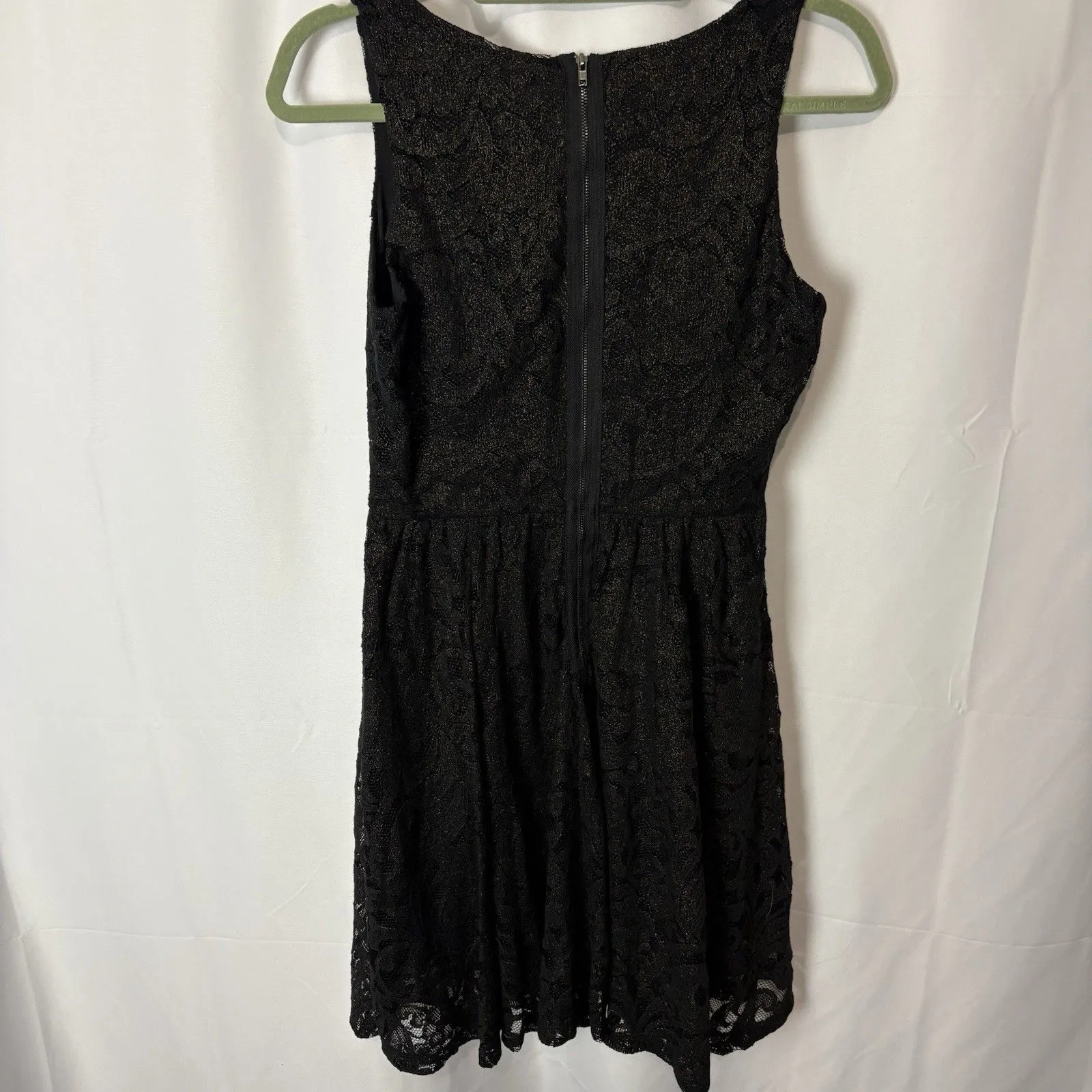 Soprano Juniors Small Lace Fit & Flare Dress Black Sparkle Sleeveless Hoco Dance - Image 8