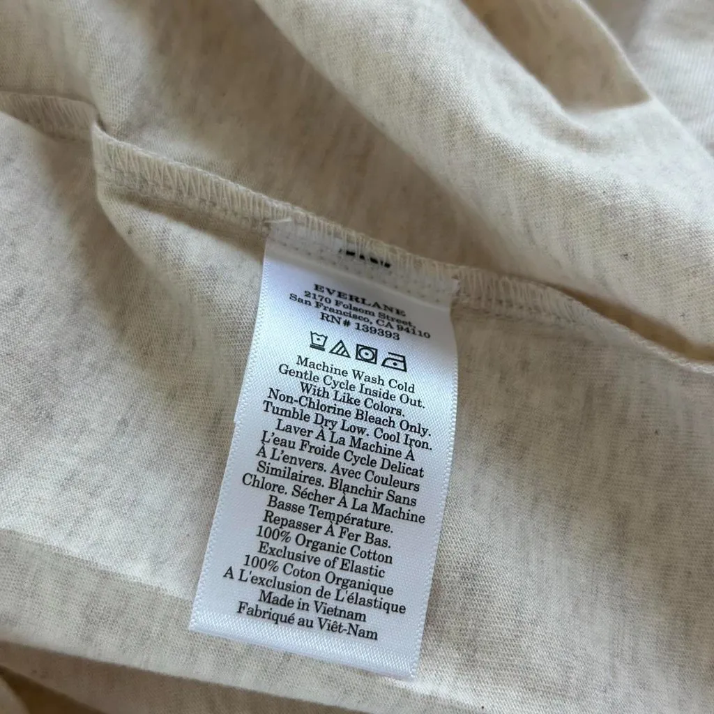 Everlane The Box Cut Tee in Essential Cotton in Heathered Oat, Size XXS - Image 7