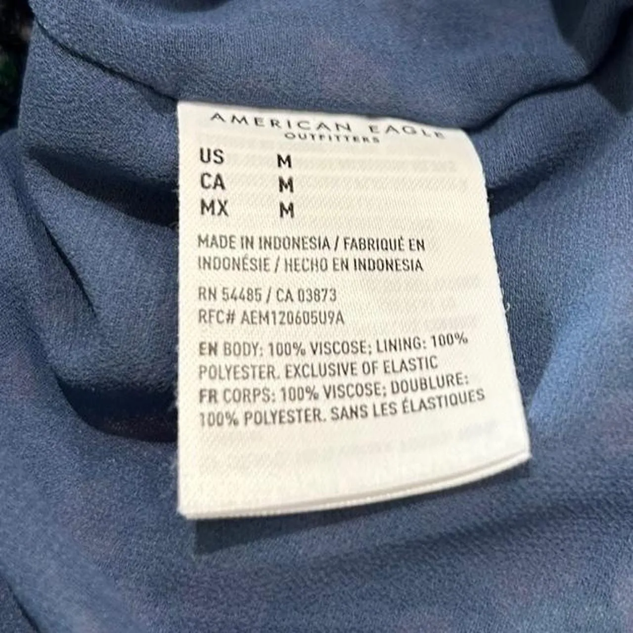 Cottagecore Floral Smocked Ruffle Mini Skirt Blue Size M - Image 5