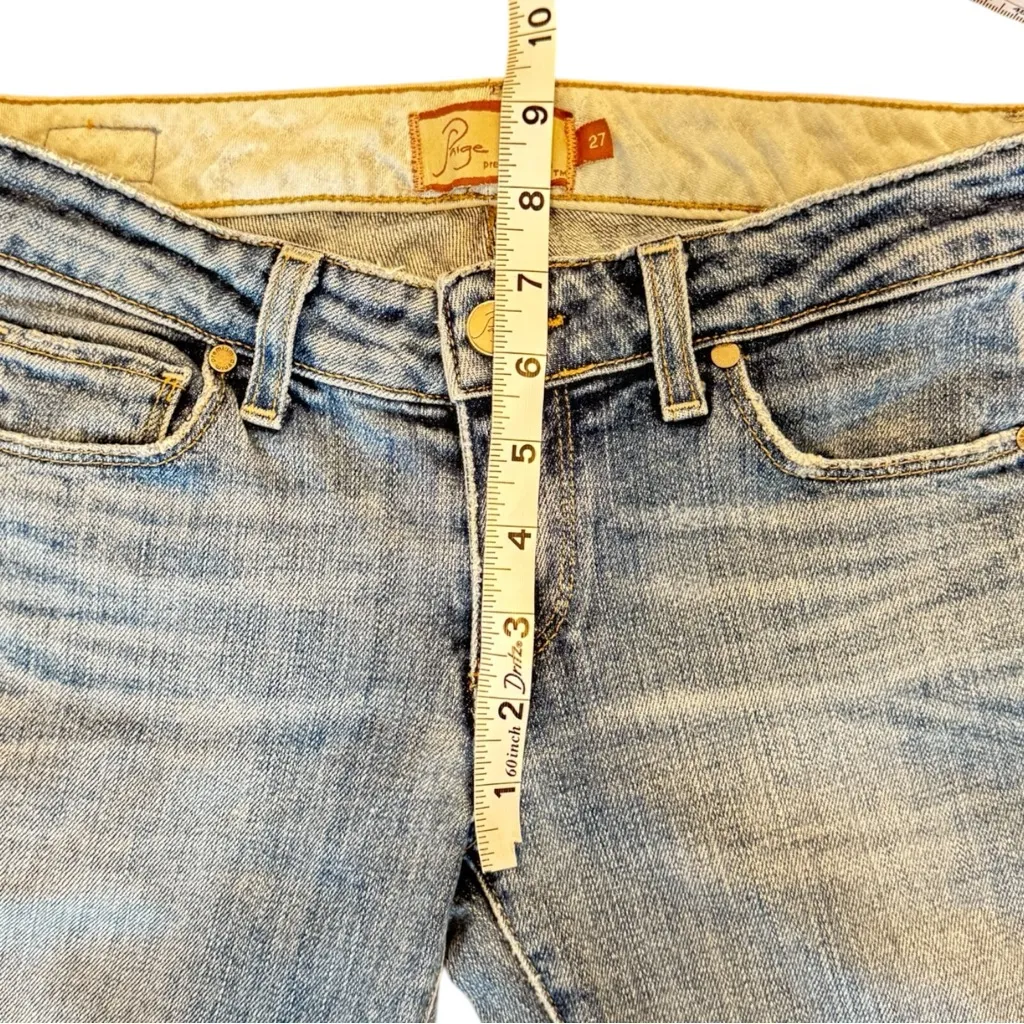 PAIGE Bootcut Jeans Low Rise 27 Medium Wash - Image 4