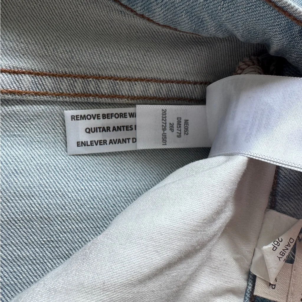 Madewell The Perfect Vintage Straight Jean in Danby Wash: Knee-Rip Size 26P NWOT - Image 11