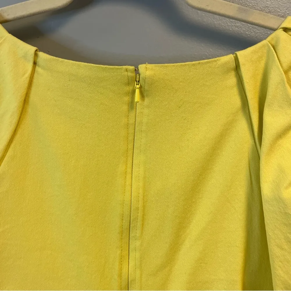 Tanya Taylor Lacey Dress in Daffodil Yellow Sz 18 NWT w/ V Neck & Puff Sleeves - Image 12
