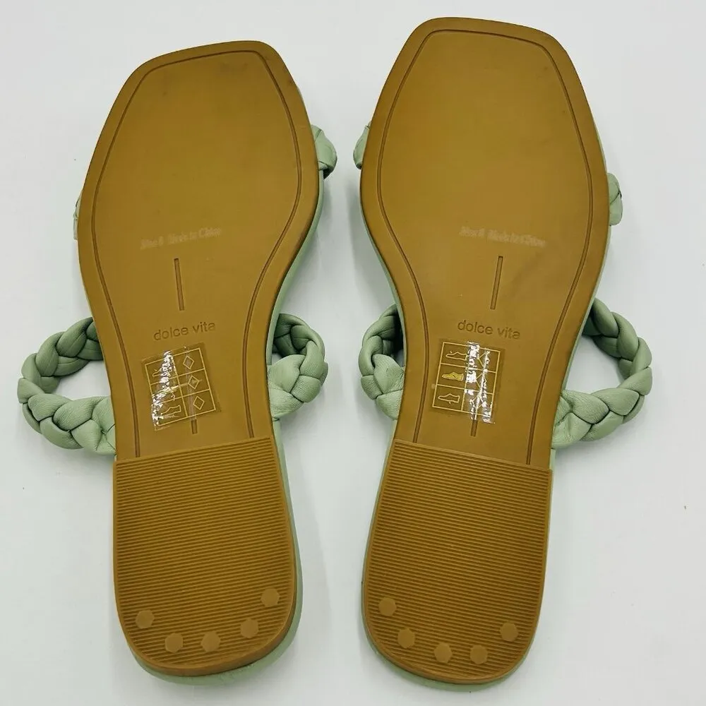 NWOT Dolce Vita Double Braided Strap Flat Sandals Seafoam Green Sz 8 NEW - Image 9