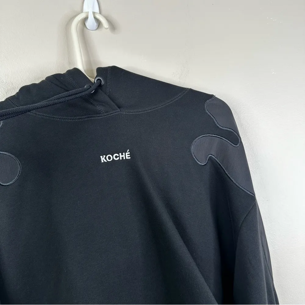 Puma x Koche Hoodie Womens Small Black Cropped Pullover Sweatshirt - Image 4