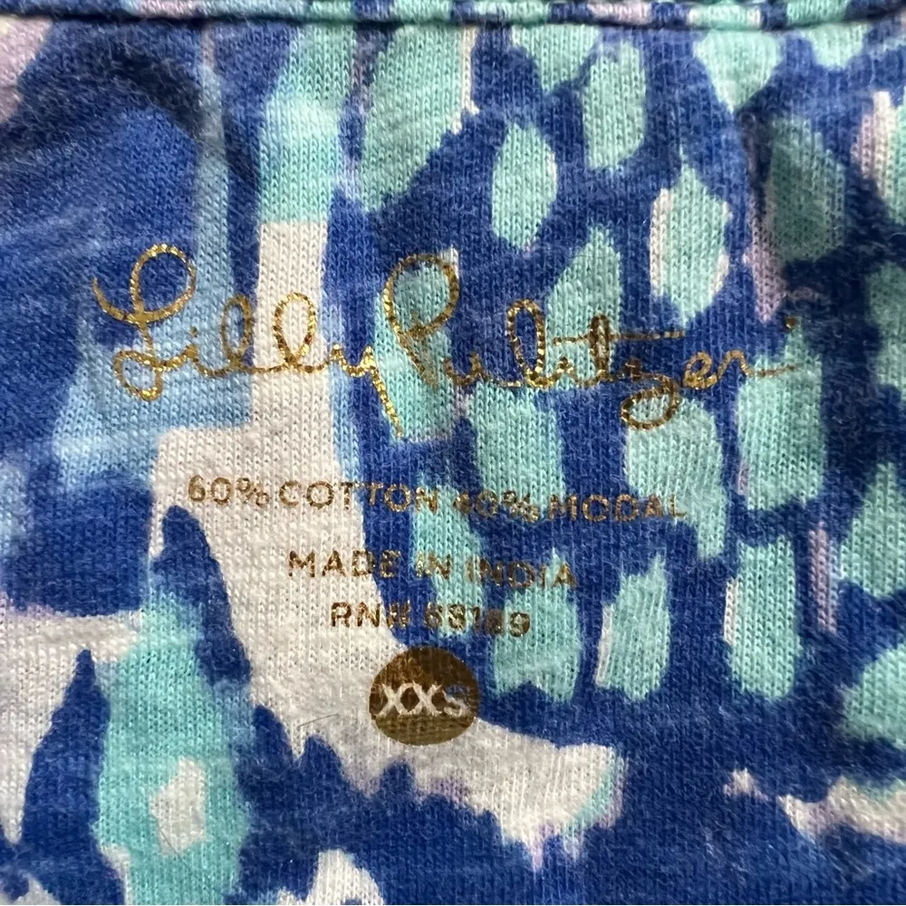Lilly Pulitzer Women’s Dev Dress Serene Blue Tropi Call Me Cotton Size XXS 26168 - Image 5