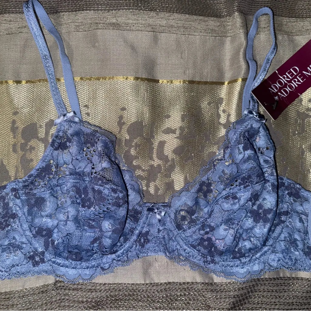 Adore Me Soft Blue Lace Lingerie - Image 2