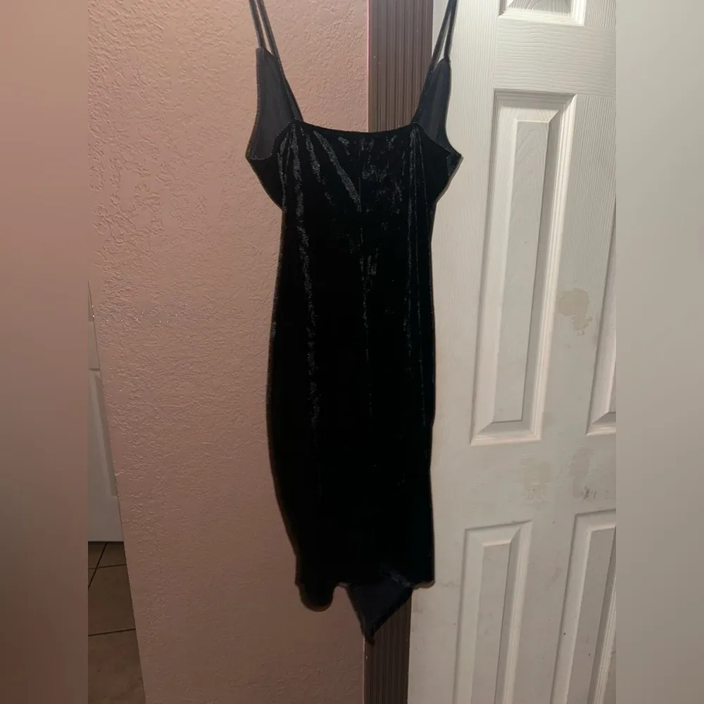 Velvet Mini/Midi Dress in Black ✨ Silver - Image 7