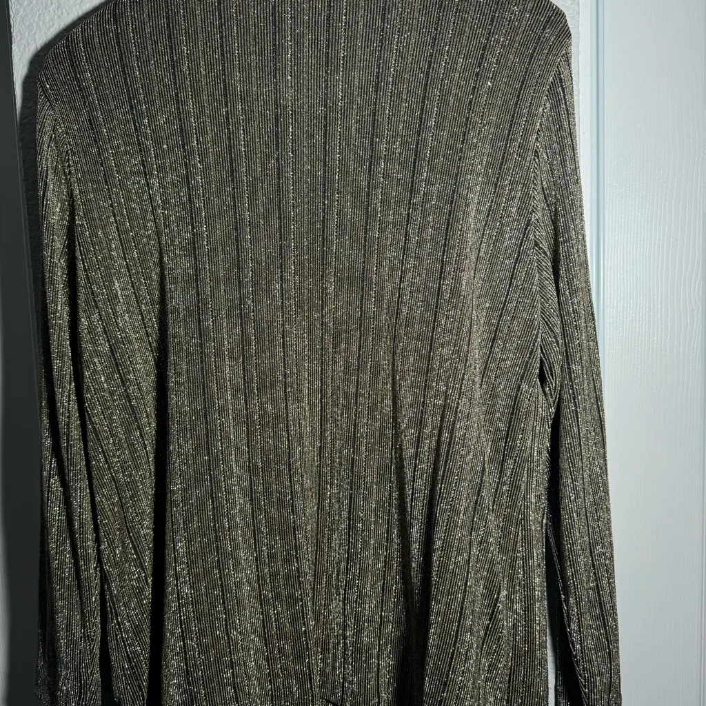 VINTAGE • Alfred Dunner • Cardigan/Shirt • Green/Gold • Size 14 • Long Sleeve - Image 9