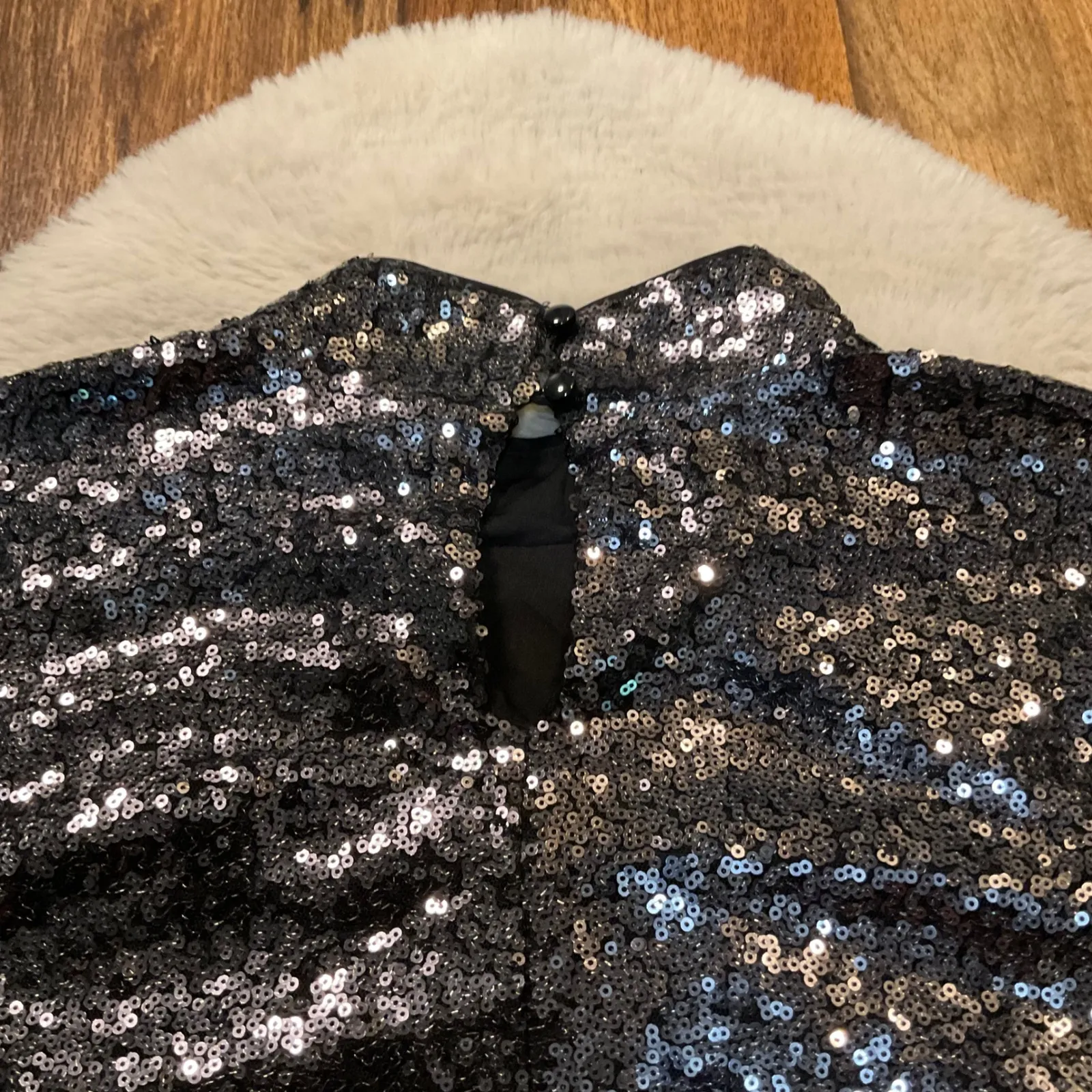 Lane Bryant Sequin Blouse Size 16 Lined‎ Mock Neck Long Sleeve Holiday NWT - Image 10