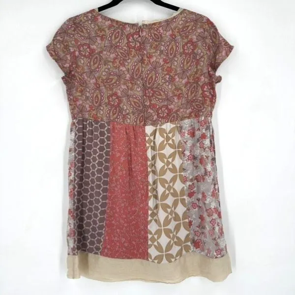 Garnet Hill 100% Silk Babydoll Tunic Top‎ Blouse Empire Waist Milk Maid Boho - Image 2
