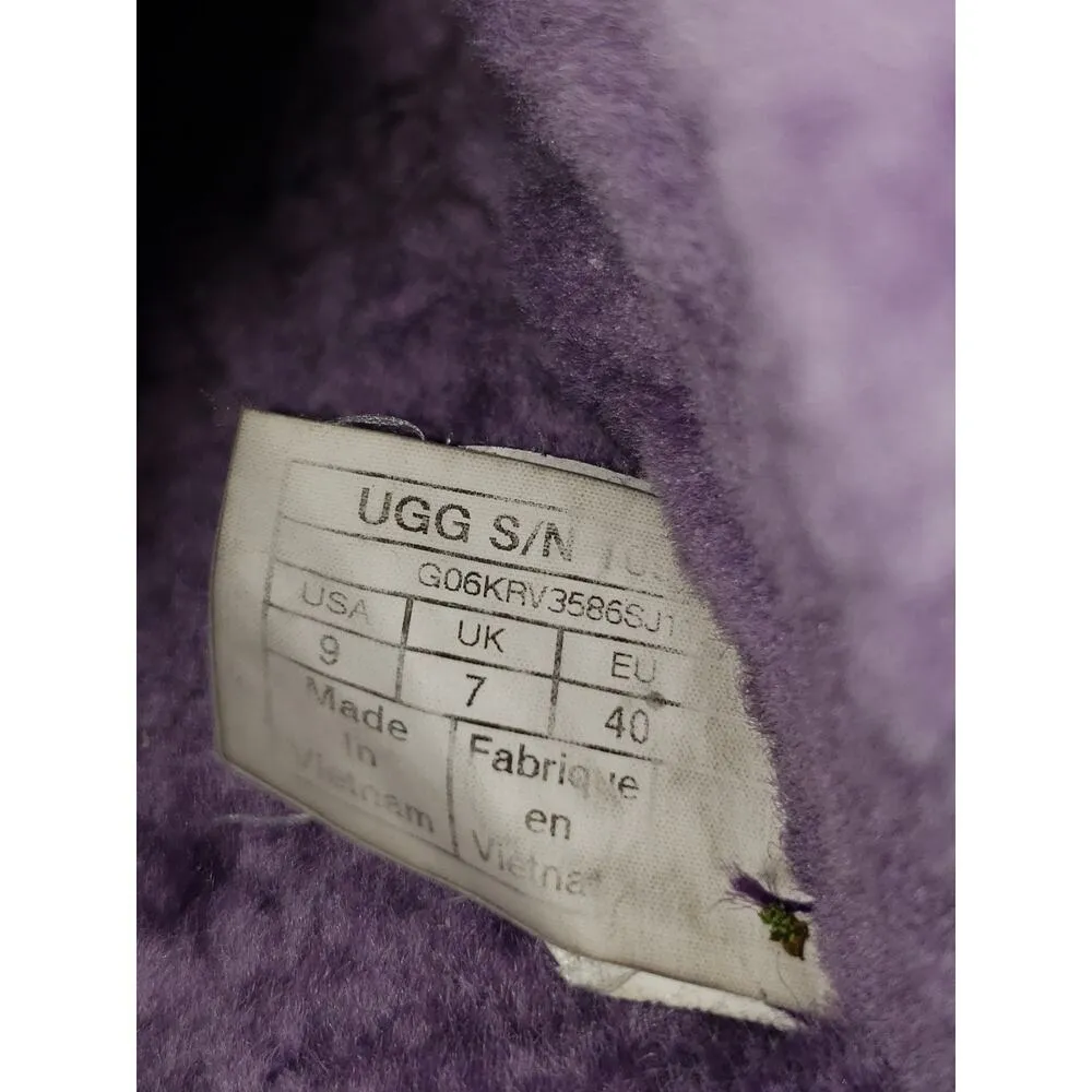 UGG Fluff Yeah Sandals Womens Size 9 Purple Violet Fur Slides Faux Fur Open Toe - Image 6
