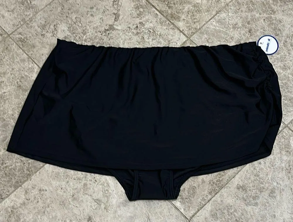Swimsuits For All Shirred Swim Skirt Black NEW Size 22 - Image 2
