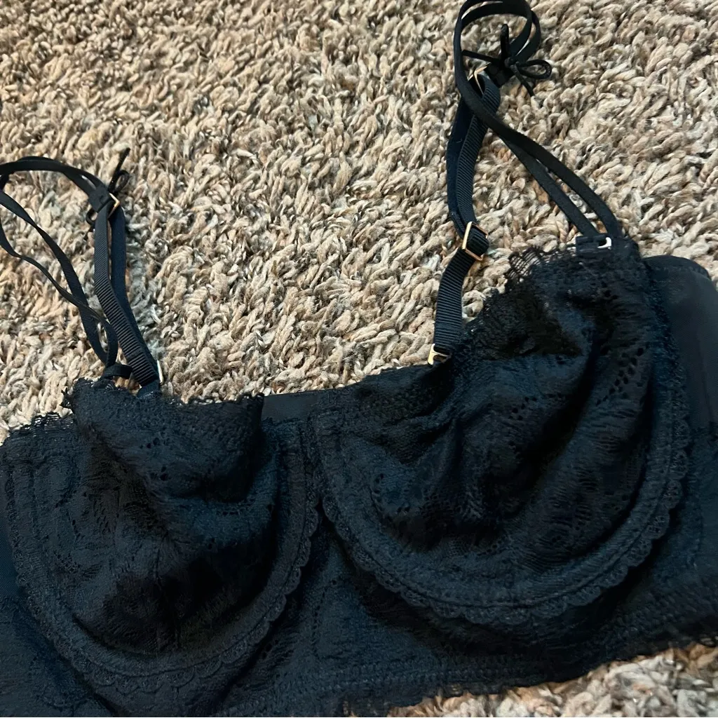 Aerie Black Lace Underwire Bralette - Image 7