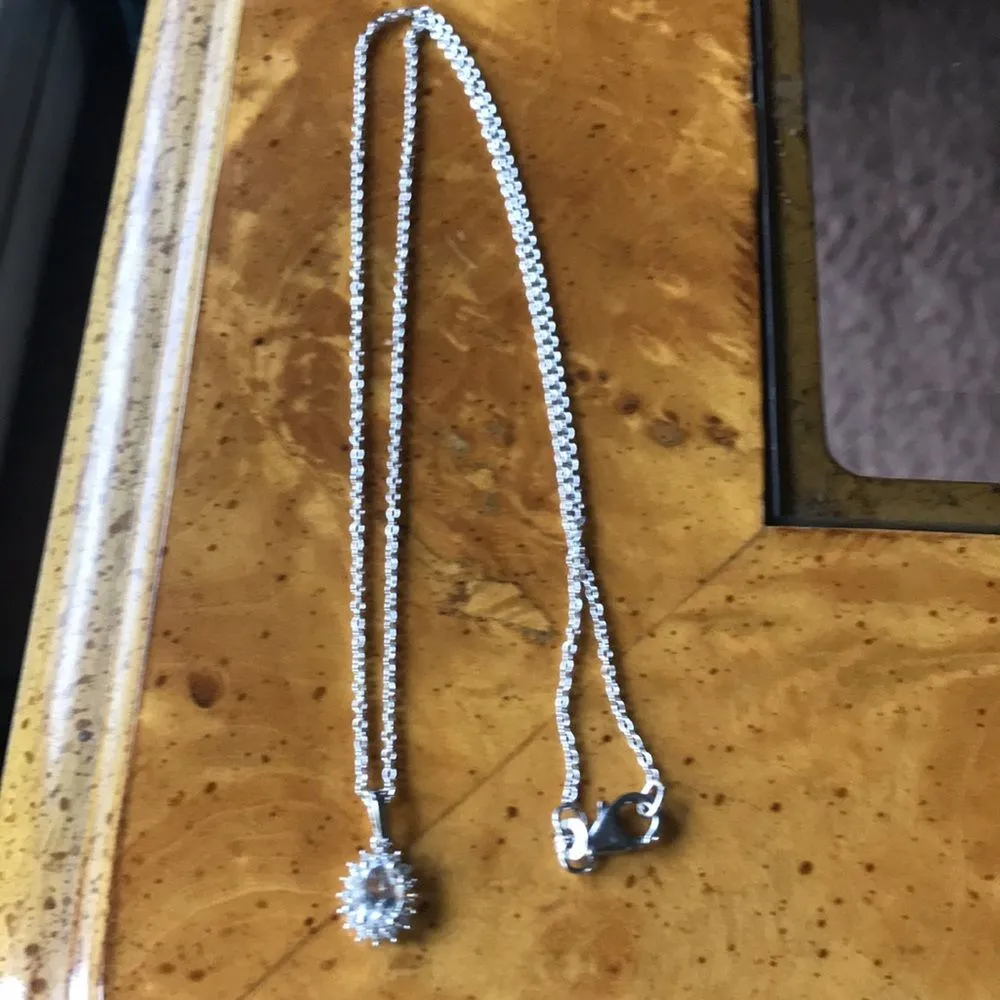 Natural White Topaz Sterling Silver Necklace - Image 7