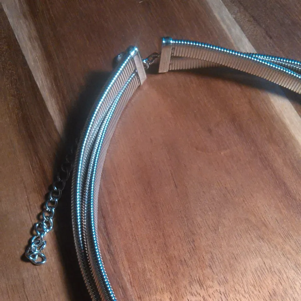 Stainless Steel Double Row Choker Necklace - Image 4