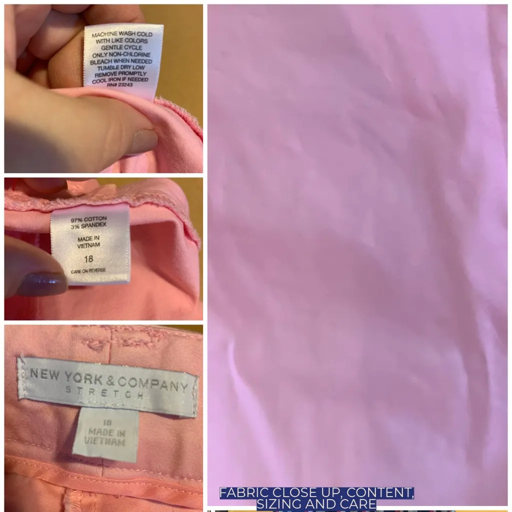 NEW YORK & COMPANY PINK COTTON & SPANDEX CROPPED TROUSERS (18) - Image 9