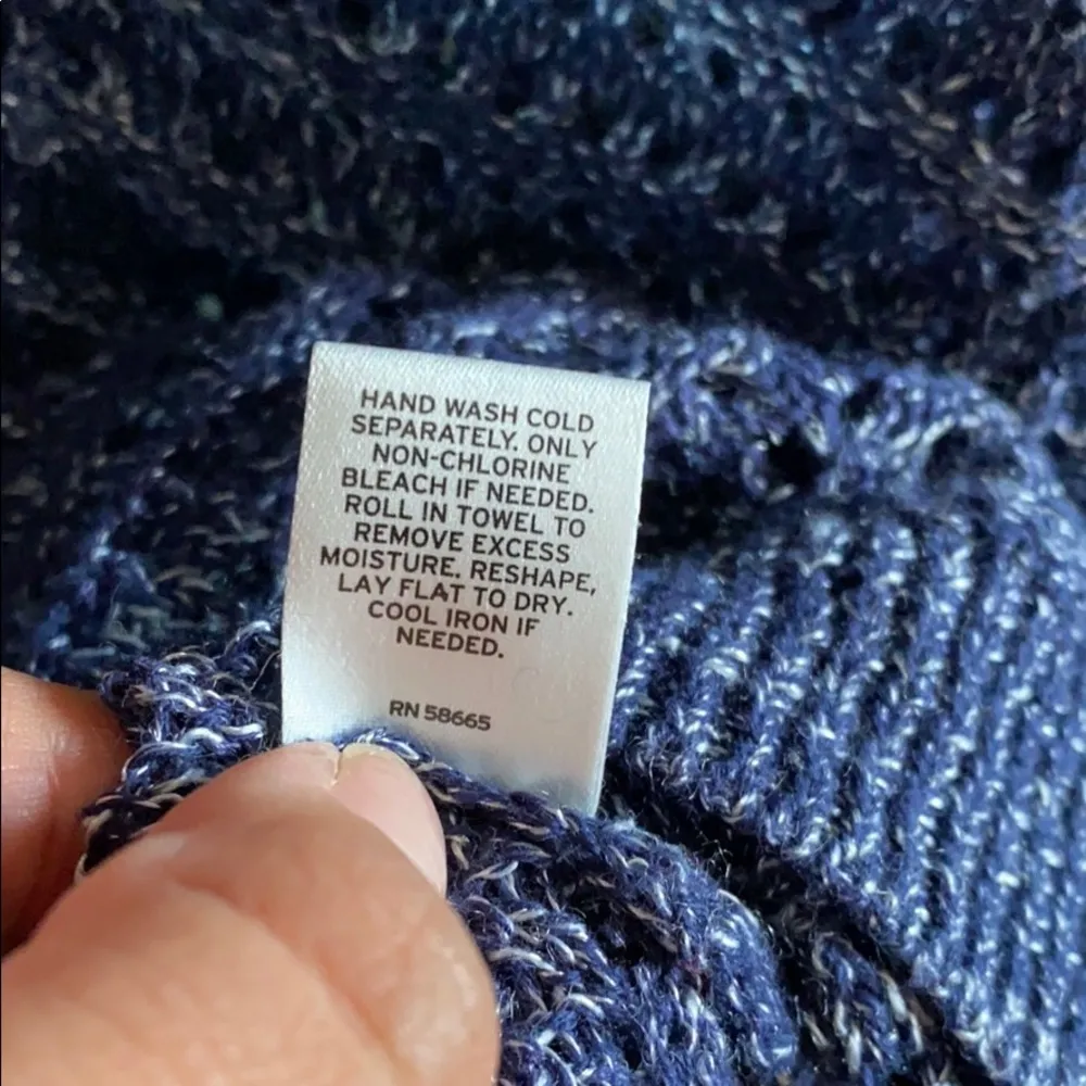 Amber sun oversized open knit sweater sz M blue Size M - Image 6