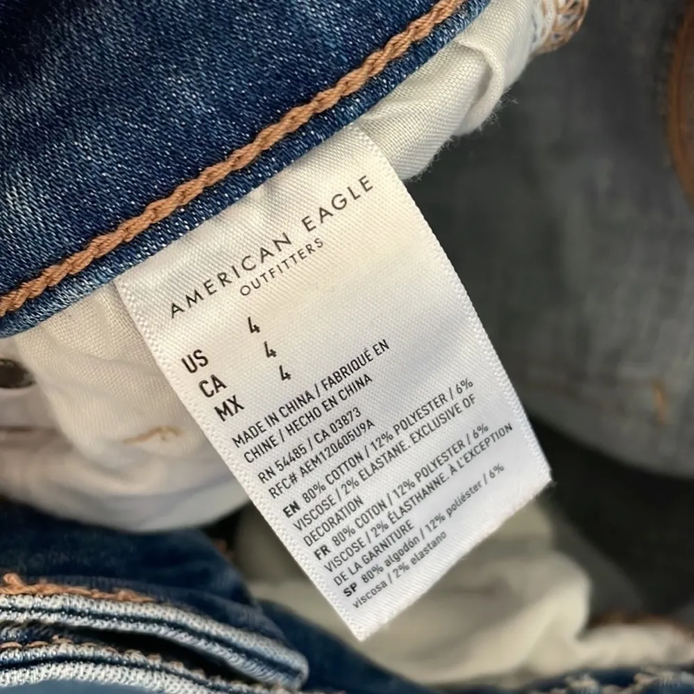 American Eagle AE Next Level Hi-Rise Shortie Denim Distressed Shorts - Image 6