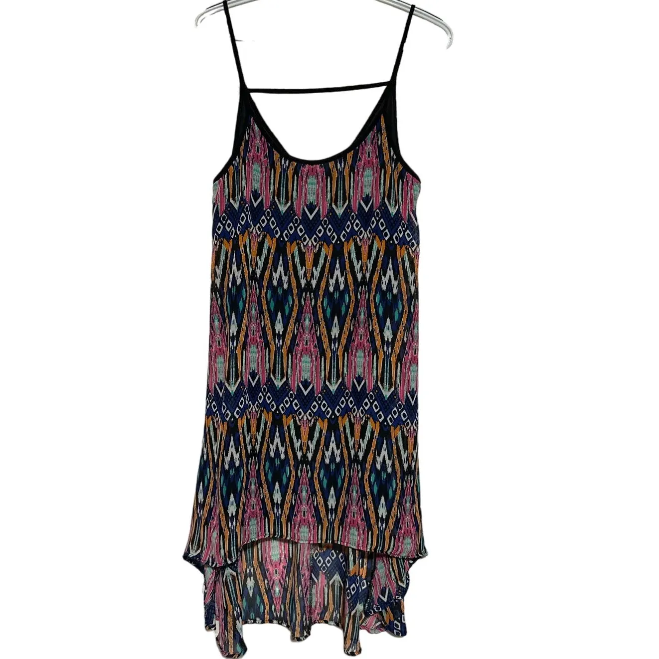 Rue 21‎ Women's Black Blue Pink High Low Spaghetti Strap Summer Dress Size M - Image 2
