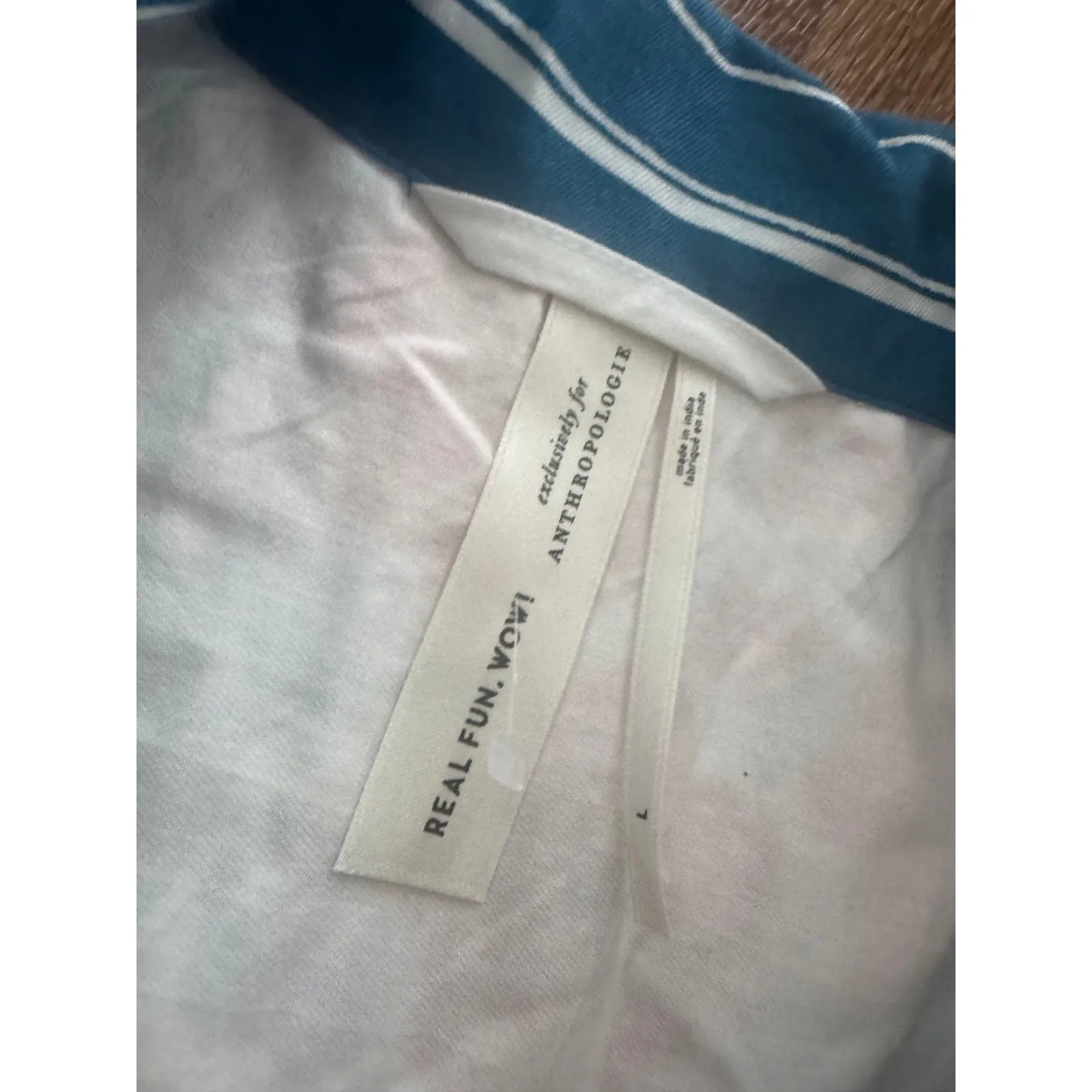 Anthropologie Real Fun Wow Embroidered Floral Top White Large Boho Cottagecore - Image 4