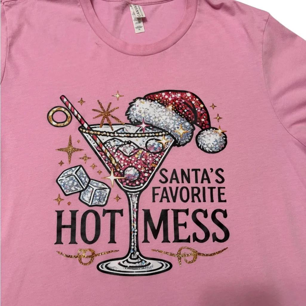 Bella Canvas Santa‘s favorite hot mess, graphic tee - Image 2