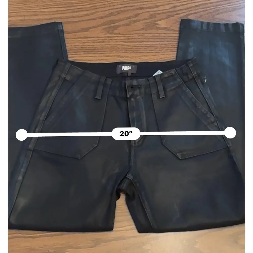 Paige jeans Mayslie Straight Ankle in Black Fog Luxe Coating size 29 (US 8) - Image 6