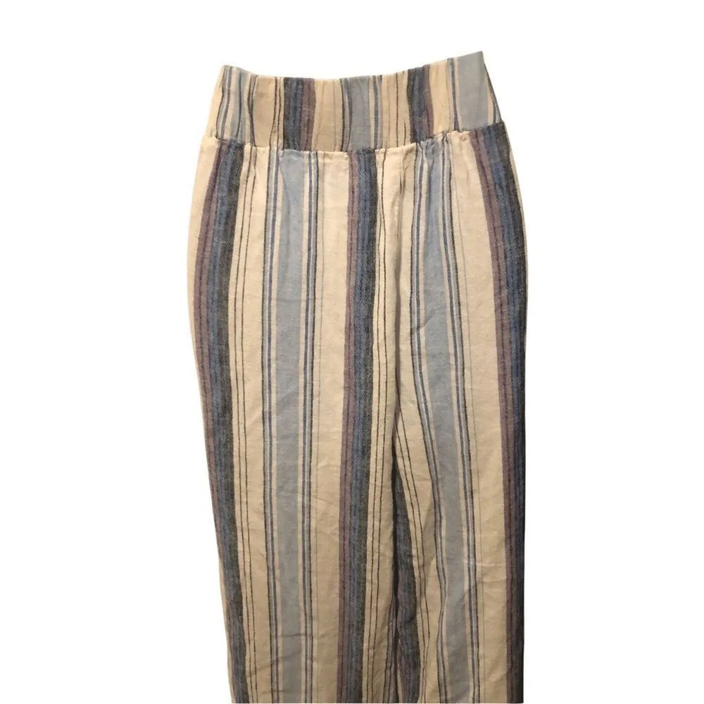Definitions by d jeans Lagenlook Boho Striped Linen Blend Pant size L - Image 5