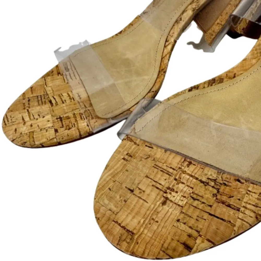 SCHUTZ Clear Cork Block Heel Victorie Heels - Image 8