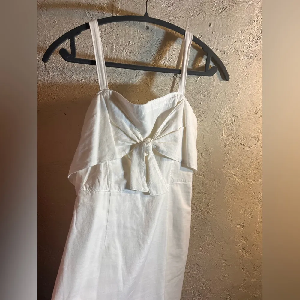 Elegant White Strap Dress summer beach resortwear pockets - Image 5