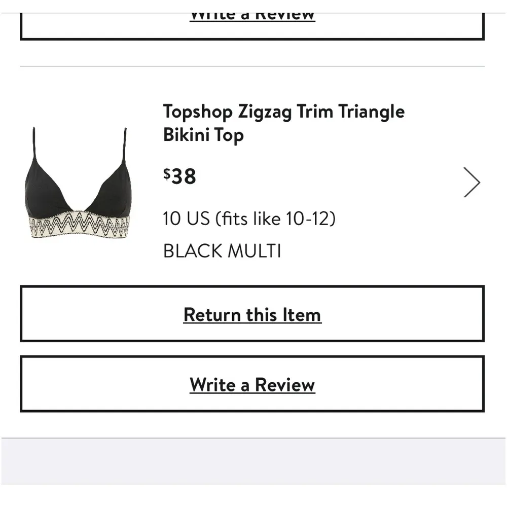 Topshop zigzag design band black bikini top - Image 6