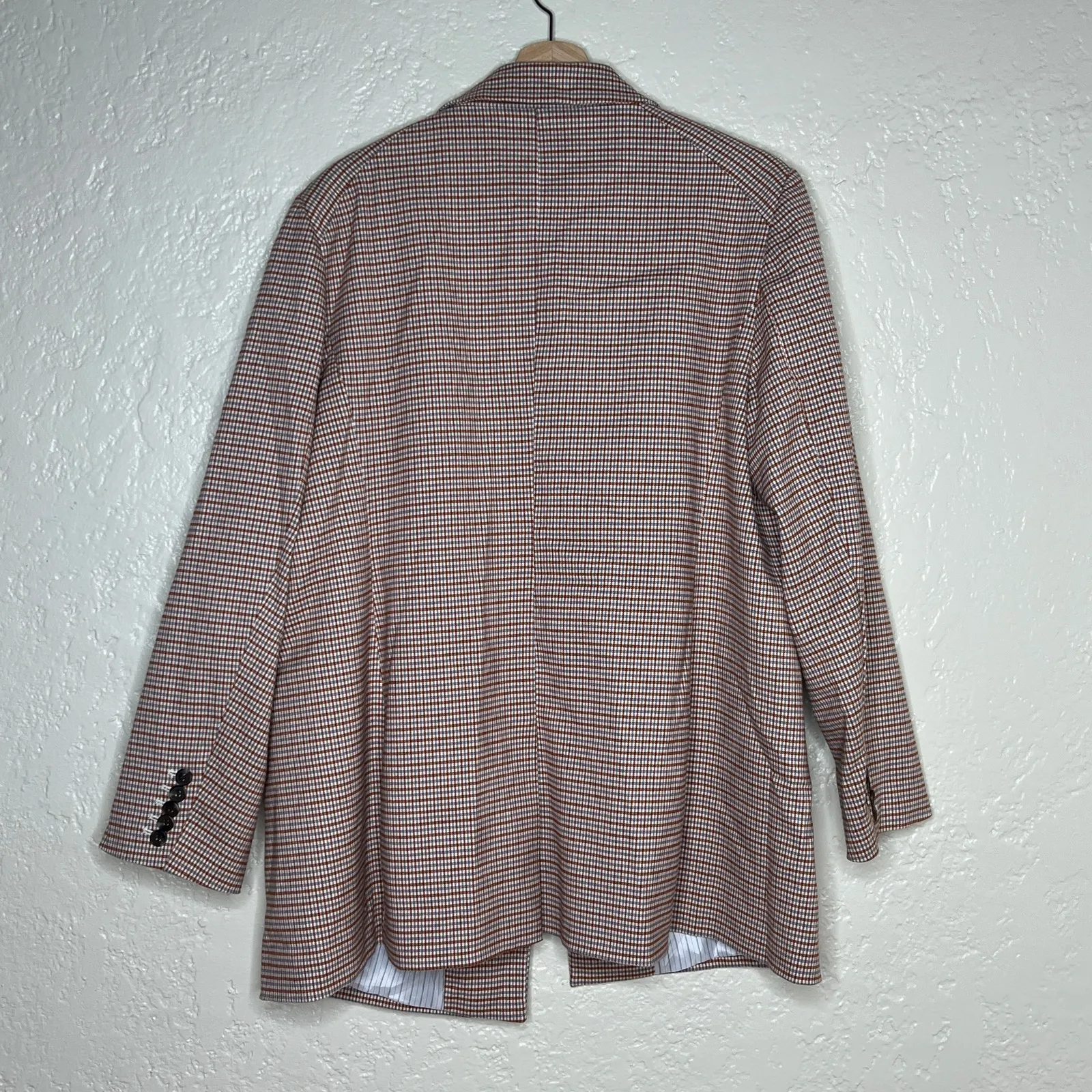 1. State Women's Rust Brown Gray Houndstooth Open Front Blazer Jacket 18W - Image 3