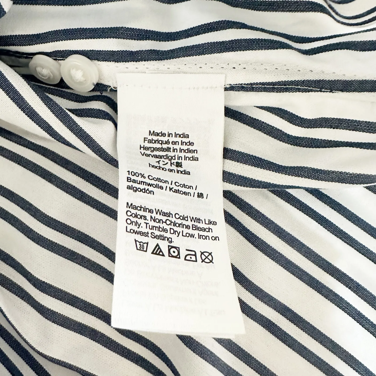 J. Crew Shirt Womens Étienne Oversized Striped Cotton Poplin Blue Size XL Preppy - Image 8