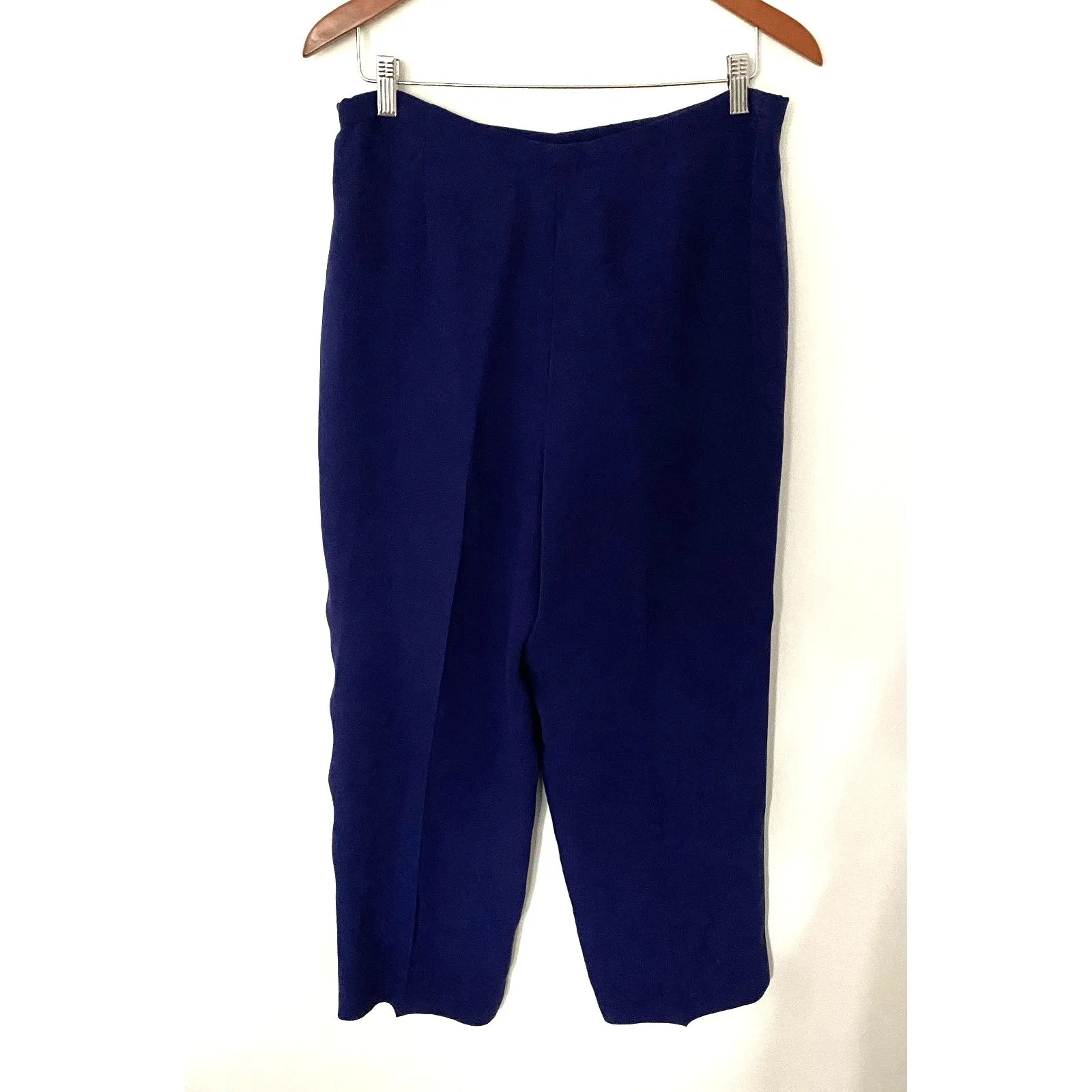 Talbots Petite Blue Silk 3 Piece Suit Blazer Top Pants Set Sz 12P & 16P - Image 5