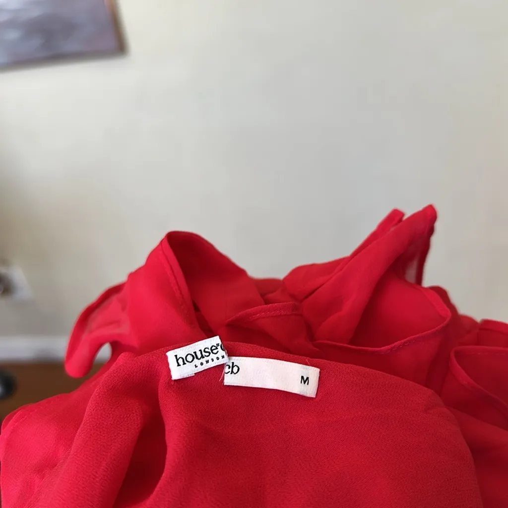 HOUSE OF CB 'Ariela' Cherry Ruffle Maxi Dress red NWOT size‎ M - Image 11