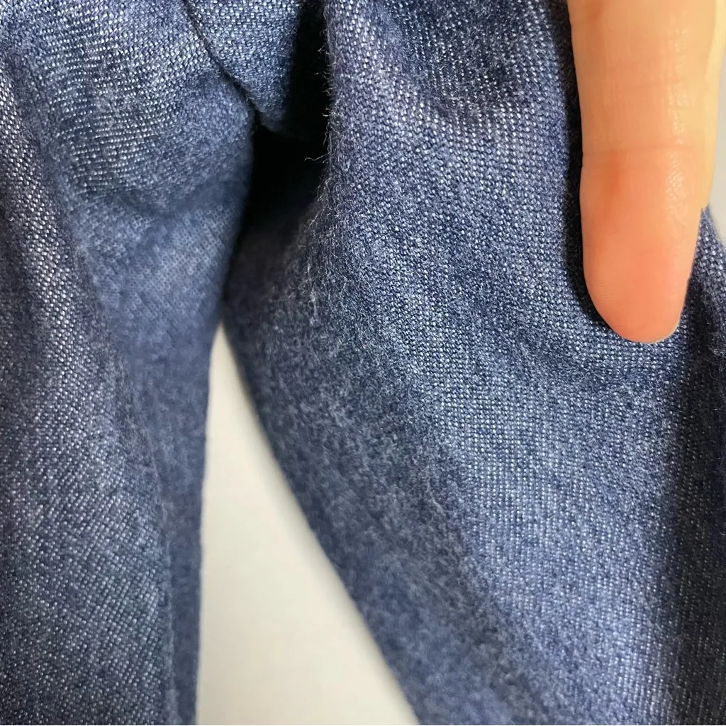 Vintage Denim Blazer Jacket Women Blue Jean‎ Suit Button Up Lapel Casual Koret Size M - Image 5