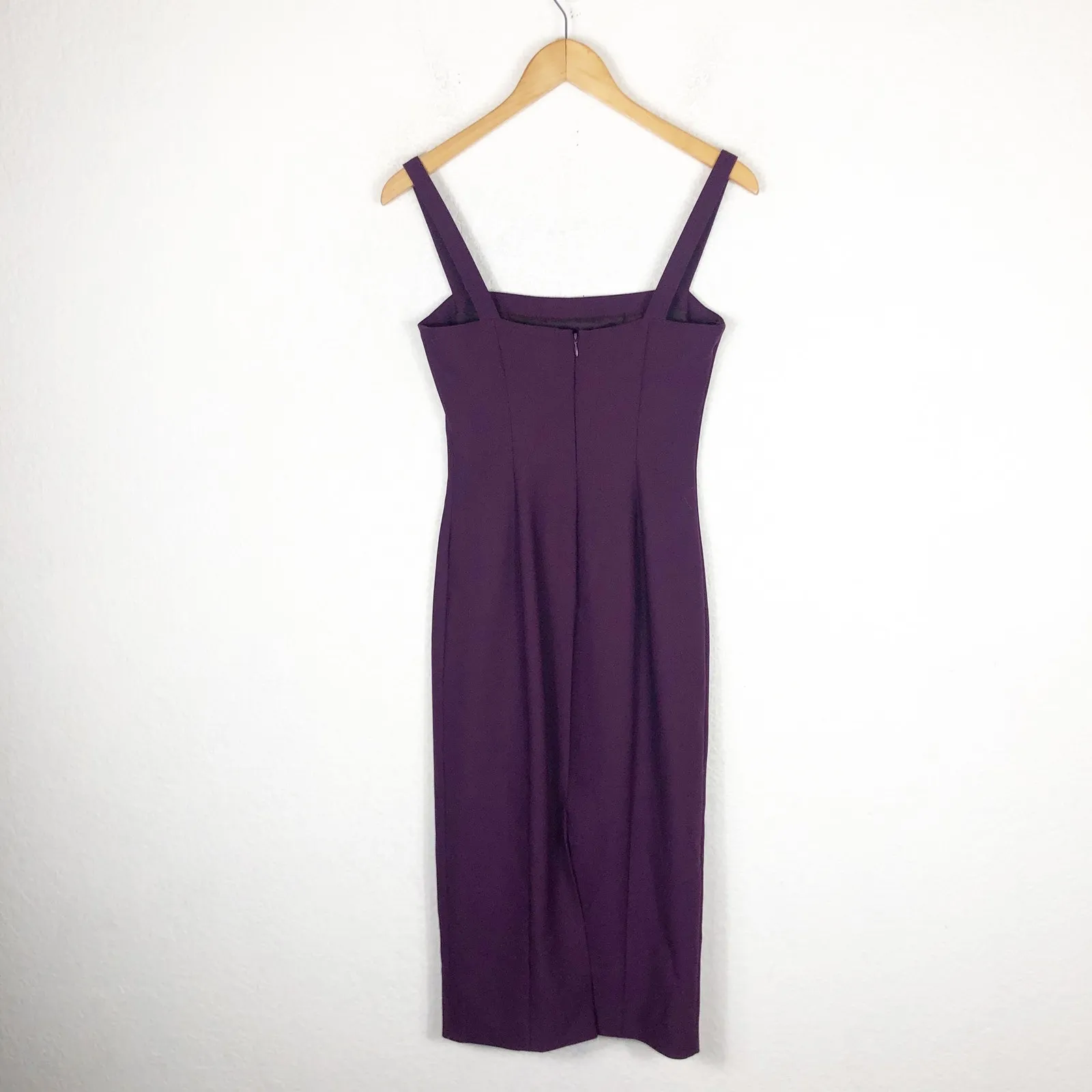 Cinq A Sept Ela Purple Ponte Midi Dress Size 2 Sleeveless Sheath Cocktail Chic - Image 14