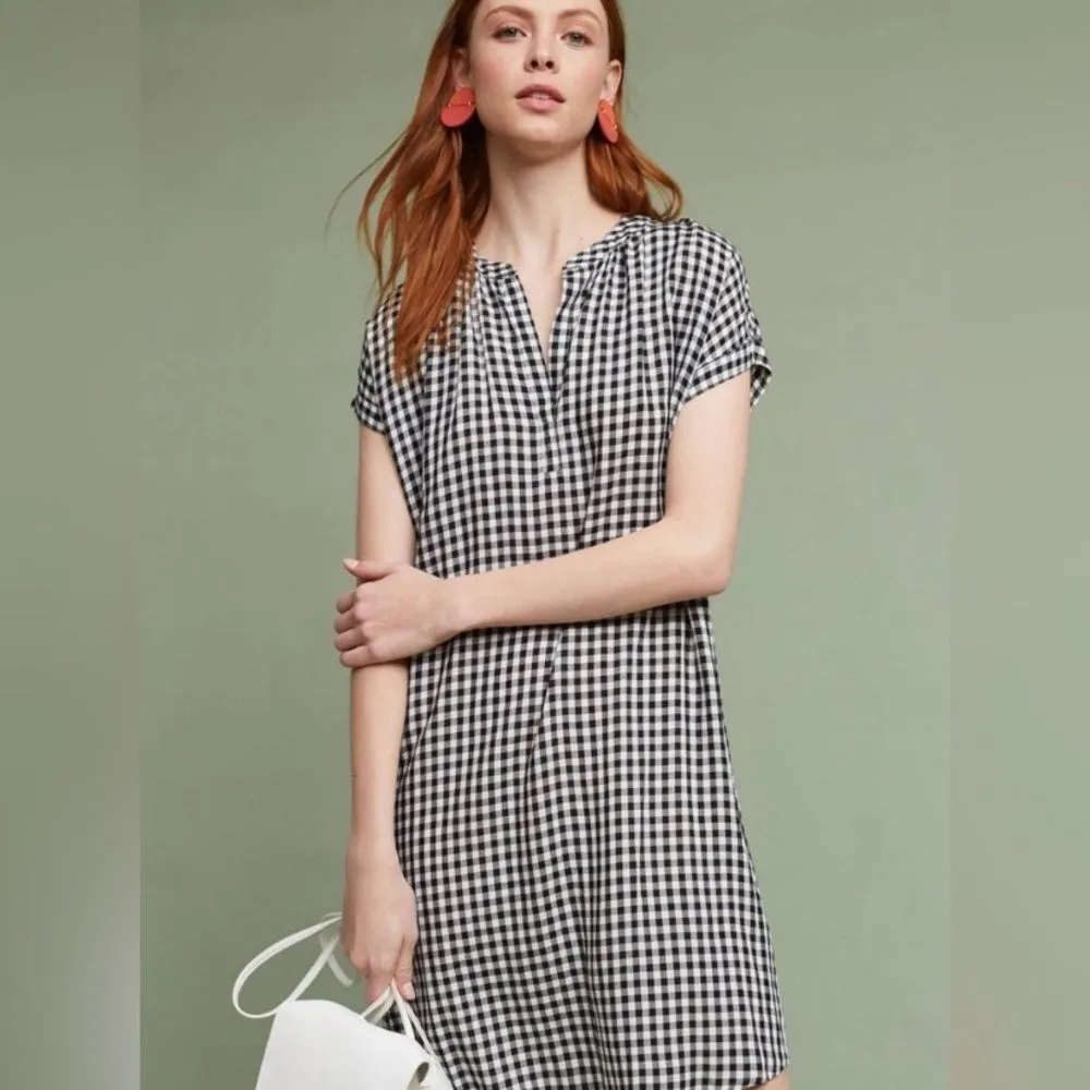NWT Velvet Graham & Spencer Belted Gingham Midi Shirt Dress Medium Preppy Office - Image 5